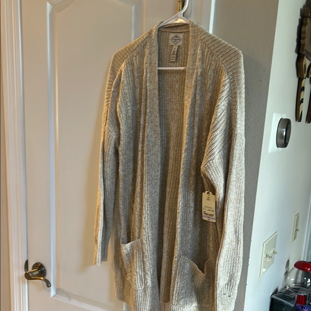 St. John's Bay Cream Long Cardigan Sweater